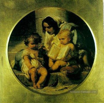  enfant Peintre - Un enfant qui apprend à lire les histoires de 1848 Hippolyte Delaroche